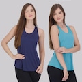 Camiseta Regata Area Bio com 2 unidades Feminina AZUL
