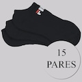 Kit Meia Fila 15 Pares Cano Curto Unissex PRETO