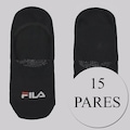 Kit Meia Fila 15 Pares Cano Invisível Unissex PRETO