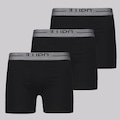 Kit de 3 Cuecas Boxer Lupo Anatomic Shape I Masculino PRETO