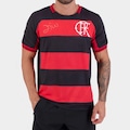Camisa Do Flamengo Zico Bench Raglan Masculina PRETO/VERMELHO