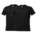 Kit 2 Camisetas Casuais Algodão Bordado Preto Dx Essentials - Masculino PRETO