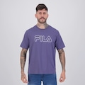 Camiseta Fila Regular Letter Outline Masculina AZUL ESCURO
