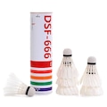 Kit Peteca de Badminton Gold Sports Disifu 333 De Pena de Ganso - 6 Unidades BRANCO