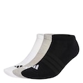 Meia Cano Baixo com Amortecimento adidas Essentials Unissex - 3 Pares CINZA/PRETO
