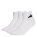 Meia Soquete adidas Cushioned Sportswear Unissex - 3 Pares BRANCO/PRETO