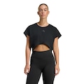 Camiseta Regata adidas Cortada Boxy Power Workout Três Listras Feminina PRETO