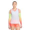 Camiseta sem Mangas de Vôlei adidas Quickset Feminina BRANCO/ROSA