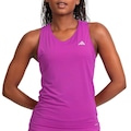 Camiseta Regata adidas Own The Run 3 Listras Feminina ROXO/BRANCO