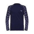 Camiseta Puma Manga Longa Estampada Proteção Solar UV50+ Infantil AZUL ESCURO