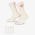Meia Nike Everyday Plus "Valentines Day" Unissex BRANCO/VERMELHO