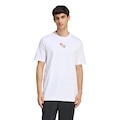 Camiseta Bordado Pequeno Estampa Futebol adidas Masculina BRANCO