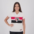 Camisa São Paulo Retrô 1980 Paulistão Feminina BRANCO