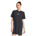 Vestido Camiseta adidas Essentials 3-Stripes Feminino PRETO/BRANCO