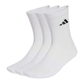 Kit com 3 Pares de Meias adidas Cano Médio Crew Socks Unissex BRANCO
