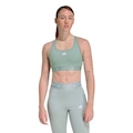 Top Adidas Techfit Suporte Médio Feminino VERDE CLARO/BRANCO
