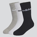 Kit Meia Adidas Linear CRW - 3 Pares - Infantil BRANCO