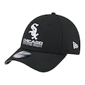Boné New Era 940snap Q425 Chicago White Sox Logo Stack PRETO
