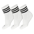 Kit Meias adidas Cano Médio Três Listras Pack com 3 Pares - Adulto BRANCO