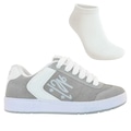 Kit Tênis Qix Lado-B - Qix Chorão + Meia - Masculino CINZA/BRANCO