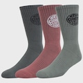 Meia Rip Curl Wetty Crew Kit com 3 Pares Importada Masculina PRETO