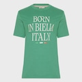 Camiseta Fila Comfort Born In Biella Letter Masculina VERDE