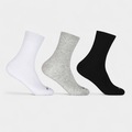 Kit Meias Hoahi Cano Médio com 3 Pares - Adulto BRANCO/PRETO