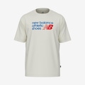 Camiseta Athletics Relaxed Premium Chest Logo New Balance Masculina OFF WHITE