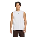 Camiseta Regata adidas D4T PrimeLift Três Listras Masculina BRANCO