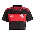 Camisa Cropped do Flamengo I 26/27 adidas Feminina VERMELHO/PRETO