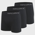 Kit Cuecas Boxers Comfort Rip Curl com 3 Peças - Adulto PRETO