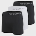 Kit Cuecas Boxers Rip Curl Comfort com 3 Peças - Adulto PRETO