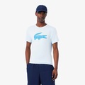 Camiseta Esportiva de Algodão Ultra Dry com Logo Lacoste Masculina AZUL CLARO