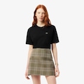 Camiseta de Algodão com Caimento Relaxado Lacoste Feminina PRETO