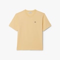 Camiseta de Algodão com Caimento Relaxado Lacoste Feminina AMARELO