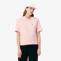 Opção de cor ROSA CLARO de Camiseta de Algodão com Caimento Relaxado Lacoste Feminina