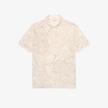 Camisa Polo de Piqué Estampado em Modelagem Solta Lacoste Masculina BRANCO/VERDE