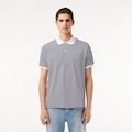Camiseta Polo Lacoste Masculina L.12.12 – O Clássico Petit Piqué com Listras BRANCO/AZUL ESC