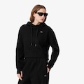 Blusão Moletom Curto de Algodão Lacoste Feminina PRETO