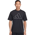 Camiseta adidas Logotipo Workout Essentials Feelready Masculina PRETO