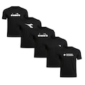 Kit 5 Camisetas Diadora Logos Masculina PRETO