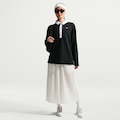 Camisa Polo Nike Sportswear Street Essentials Oversized Feminina PRETO/BRANCO
