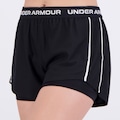 Short Under Armour Tech Play Up 2 em 1 Feminino PRETO