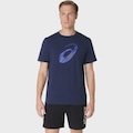 Camiseta ASICS Spiral Logo Graphic Cotton Blend Masculino AZUL