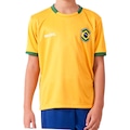 Kit Uniforme de Futebol Mini Craque Braziline Brasil Infantil AMARELO