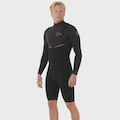 Short John Rip Curl E-Bomb 2/2mm Zip Free Manga Longa Importado Masculino PRETO