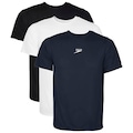 Camiseta Speedo Dry Fit Academia Treino - 3 Unidades - Masculina BRANCO/PRETO