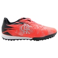 Chuteira Society Adulto OXN Vision 3 Flamengo LARANJA/PRETO