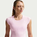 Camiseta Cropped Dri-FIT Nike Tempo Swoosh Feminina ROSA CLARO
