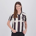 Camiseta Cropped Corinthians Box Raglan Feminina PRETO